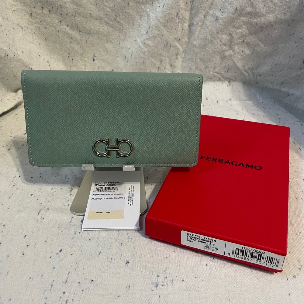 Ferragamo Lucky Charme Gancini Continental Wallet